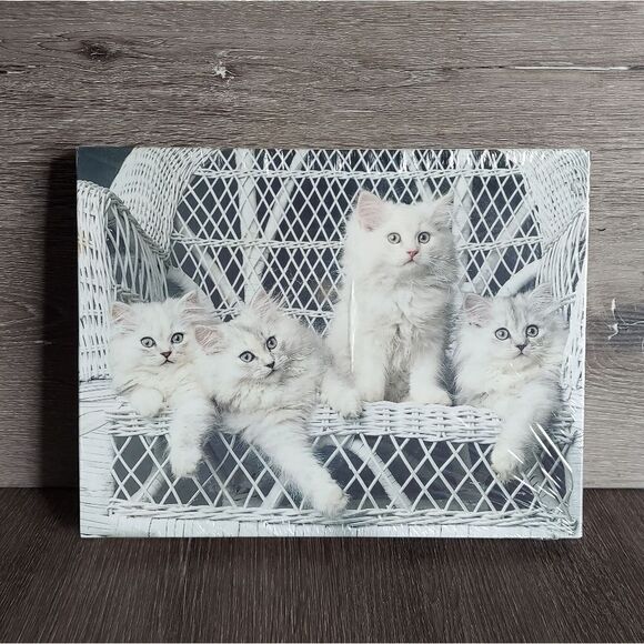 Puzzle Cat Whiskers On Wicker 1988 Keith Kimberlin Kitten Kitty 550 Piece USA - Picture 1 of 4